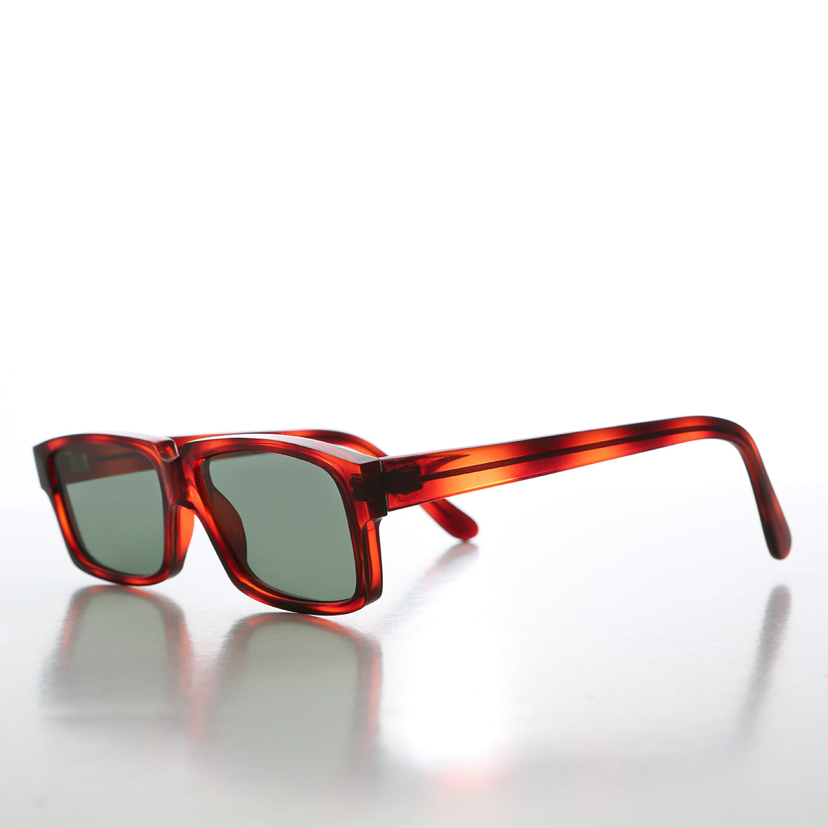 Flat Lens Rectangular Vintage Sunglass - Roscoe - Image 2