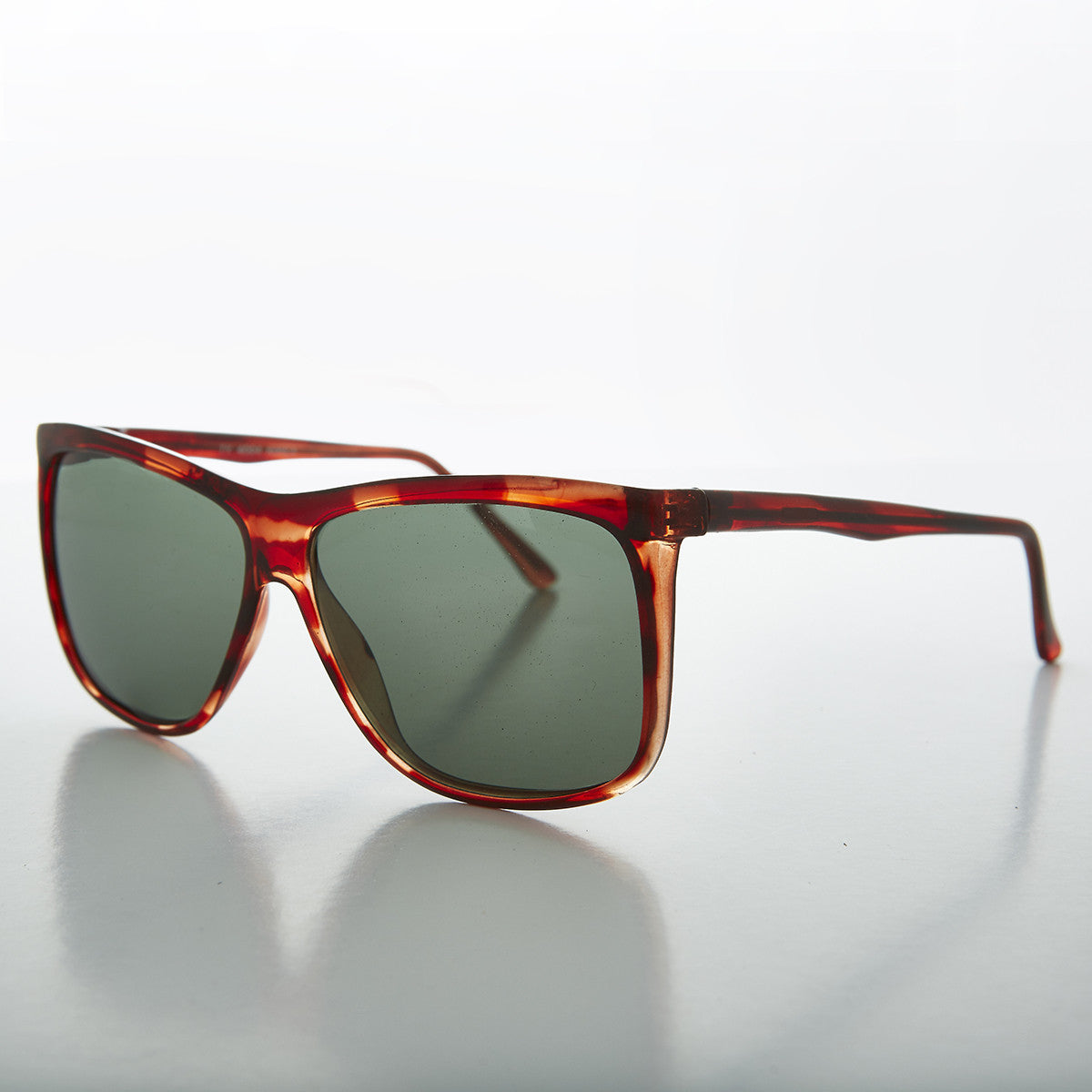 Square Block Oversized Unisex Vintage Horn Rim Sunglass - Tate - Image 2