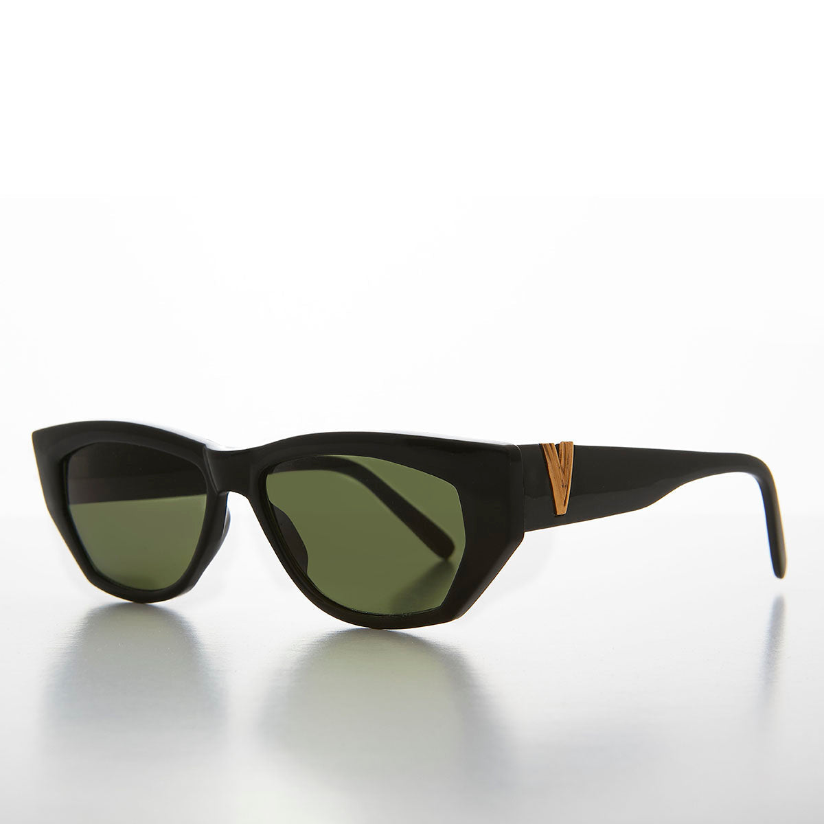 Chunky Mod Street Style Vintage Sunglass with Gold Bling - Val - Image 6