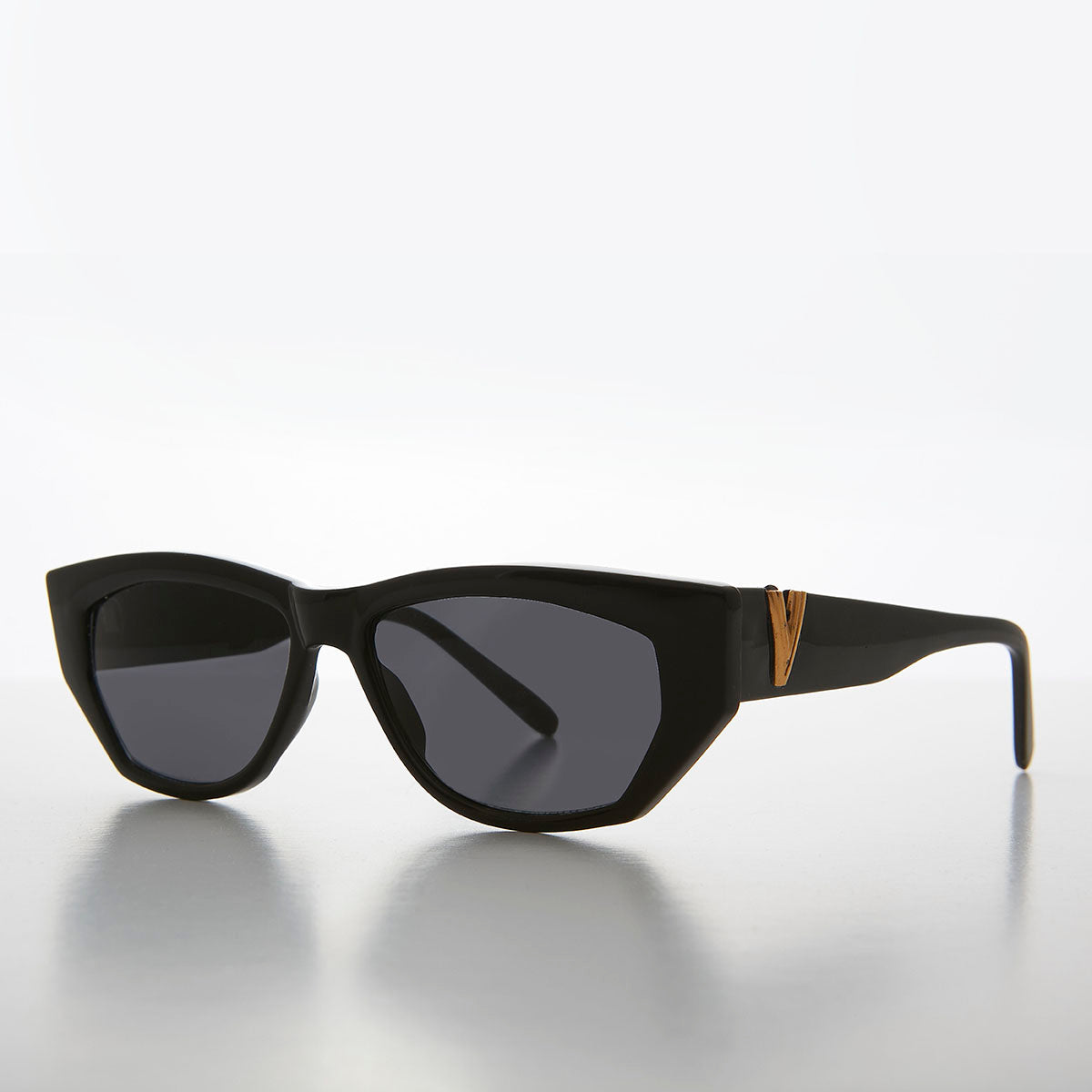 Chunky Mod Street Style Vintage Sunglass with Gold Bling - Val - Image 4
