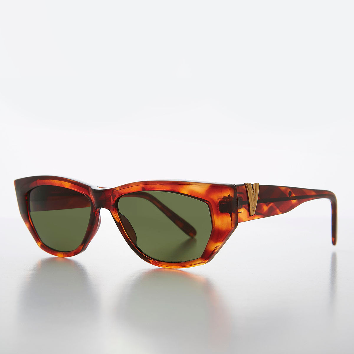Chunky Mod Street Style Vintage Sunglass with Gold Bling - Val - Image 2