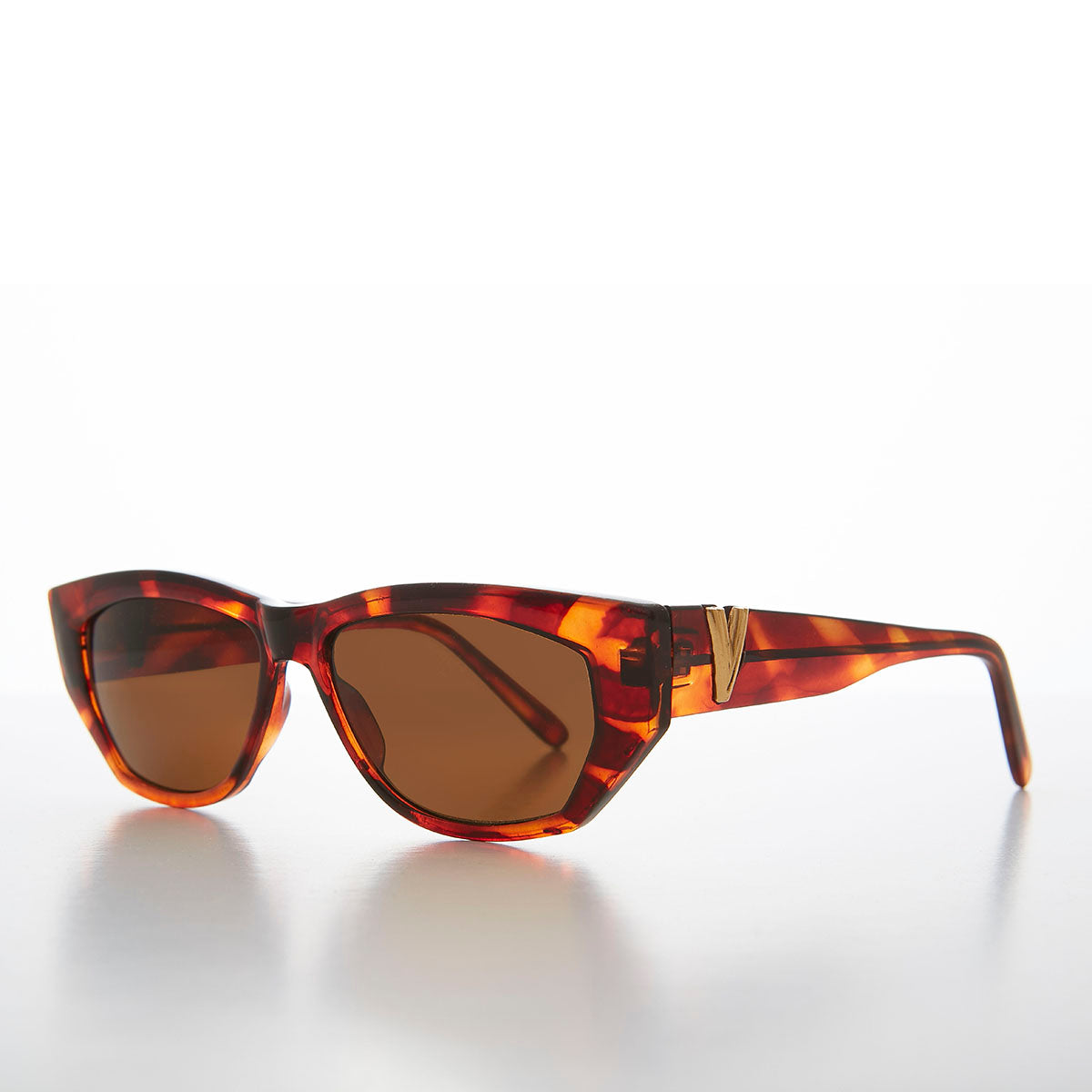 Chunky Mod Street Style Vintage Sunglass with Gold Bling - Val - Image 8